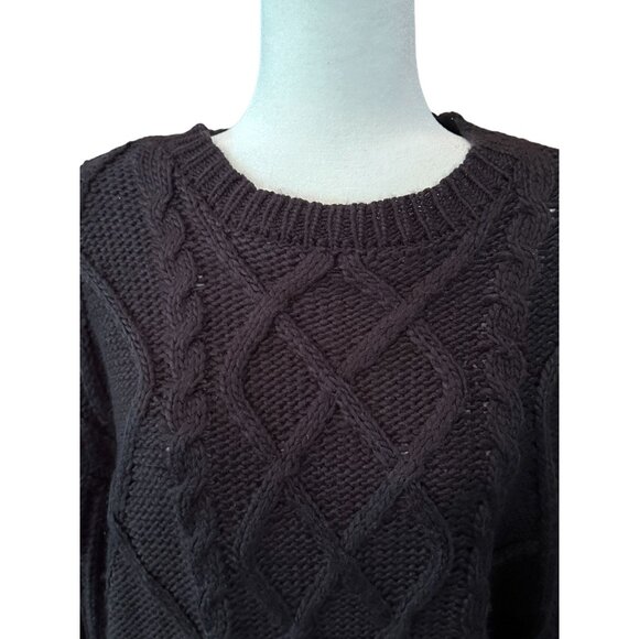 Forever 21+ Womens Black Cable Knit Sweater 2X NWT - Picture 2 of 7